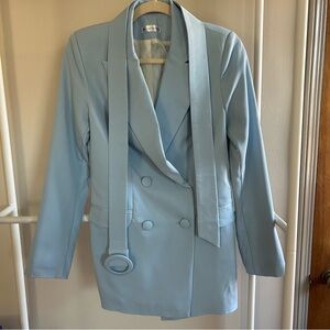 Handmade powder blue jacket and belt size M